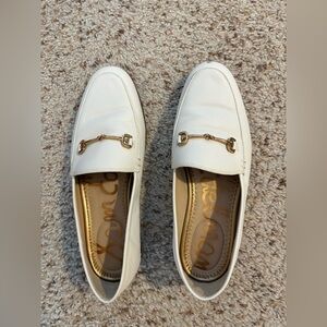 Sam Edelman Cream Loafers with Gold Accent